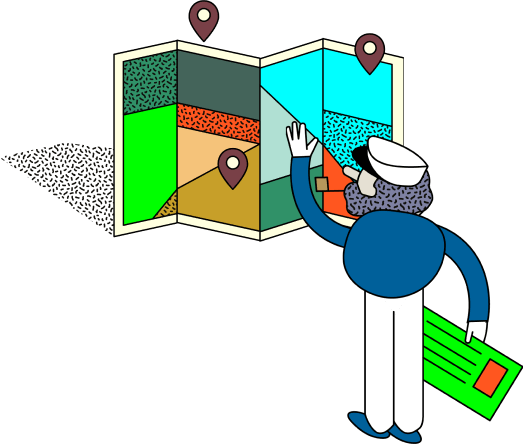 sailor with a colorful map