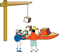 sailor and hipster preparing the shipment