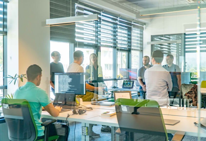 ProductDock team members talking