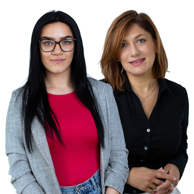 Headshots of Jovana Mitorvić and Jovana Romčević